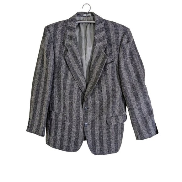 Vintage Mens 2 Button Blazer Jacket Sz 43 Regular Gray Virgin Wool Nino Cerruti - Picture 1 of 10
